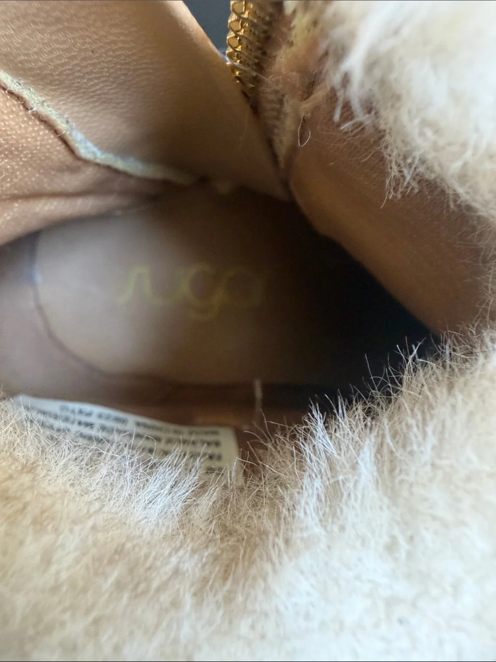 Sugar Lil Paige Faux Fur Quilted Winter Boots Tan Girls Size 5 Cozy Zip